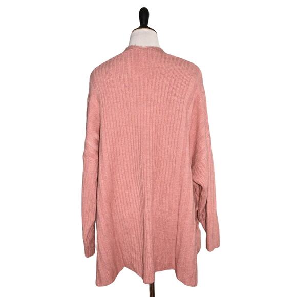 TOPSHOP NEW $68 Slouchy Long Sleeve Long Cardigan in Rose XS - Picture 2 of 2